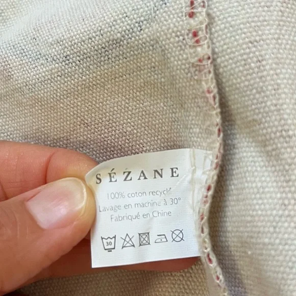 FARM RIO x SEZANE CROISSANT PRINT OVERSIZED CANVAS TOTE - Picture 7 of 7